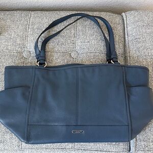 Coach Leather Tote in Deep Blue